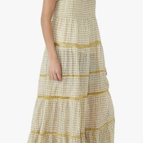 Free People Women’s Midnight Dance Printed Cotton Maxi Dress Light Grey XS - Picture 4 of 16